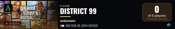 DISTRICT 99 live status badge