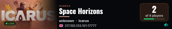 Space Horizons live status badge