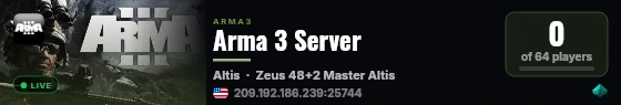 Arma 3 Server live status badge