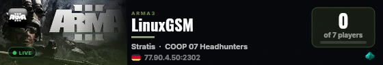 LinuxGSM live status badge