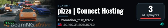 pizza | Connect Hosting live status badge