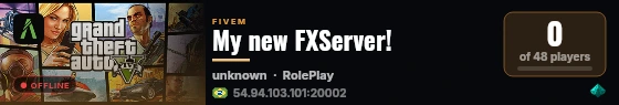 My new FXServer! live status badge