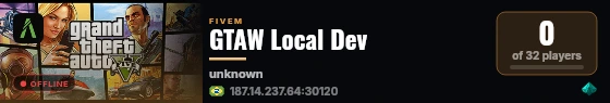 GTAW Local Dev live status badge