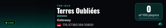 Terres Oubliées live status badge