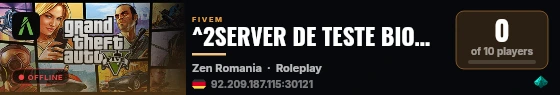 ^2SERVER DE TESTE BIOHAZARD^0 live status badge