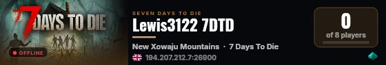Lewis3122 7DTD live status badge
