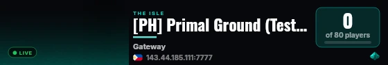 [PH] Primal Ground (Test Server) live status badge