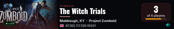 The Witch Trials live status badge