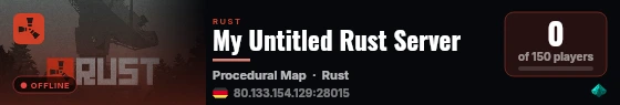 My Untitled Rust Server live status badge