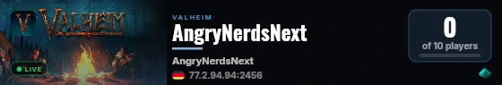 AngryNerdsNext live status badge