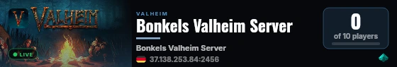 Bonkels Valheim Server live status badge
