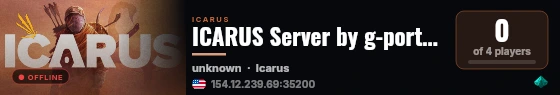 ICARUS Server by g-portal.com live status badge