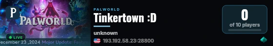 Tinkertown :D live status badge