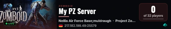 My PZ Server live status badge