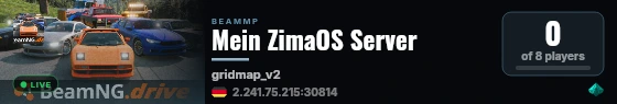 Mein ZimaOS Server live status badge