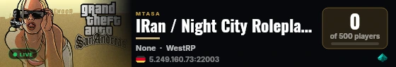 IRan / Night City Roleplay / Season One / Ntc live status badge