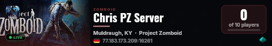 Chris PZ Server live status badge