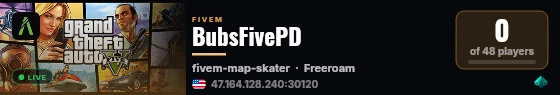 BubsFivePD live status badge