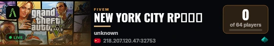 NEW YORK CITY RP测试服 live status badge