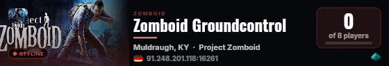 Zomboid Groundcontrol live status badge