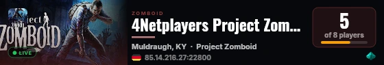 4Netplayers Project Zomboid Server live status badge