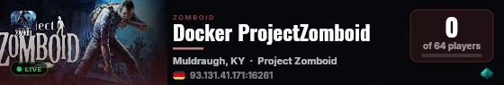 Docker ProjectZomboid live status badge