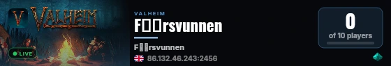F├╢rsvunnen live status badge