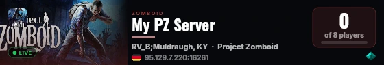 My PZ Server live status badge
