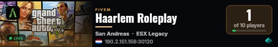 Haarlem Roleplay live status badge