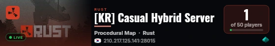 [KR] Casual Hybrid Server live status badge