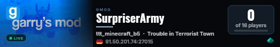 SurpriserArmy live status badge