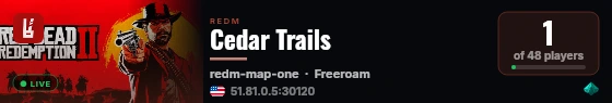 Cedar Trails live status badge