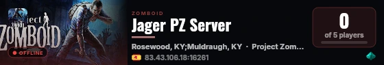 Jager PZ Server live status badge
