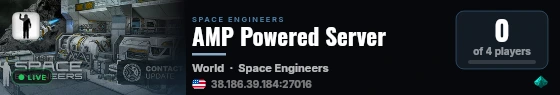 AMP Powered Server live status badge