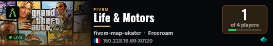 Life & Motors live status badge
