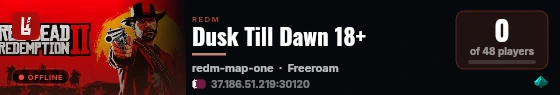 Dusk Till Dawn 18+ live status badge