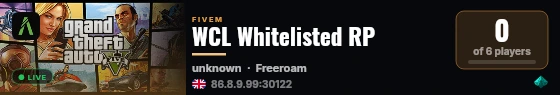 WCL Whitelisted RP live status badge