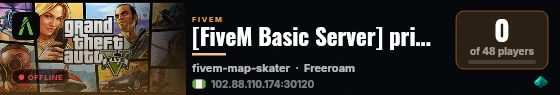 [FiveM Basic Server] prime city | test live status badge