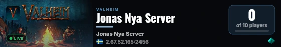 Jonas Nya Server live status badge