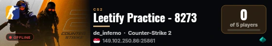 Leetify Practice - 8273 live status badge