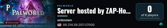 Server hosted by ZAP-Hosting.com live status badge
