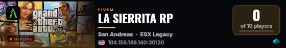 LA SIERRITA RP live status badge