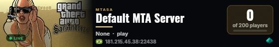 Default MTA Server live status badge
