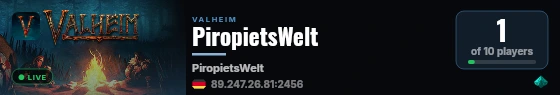 PiropietsWelt live status badge