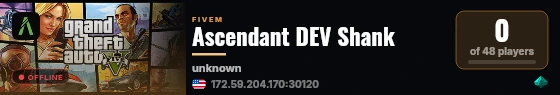 Ascendant DEV Shank live status badge