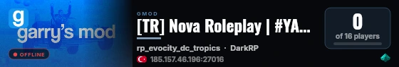 [TR] Nova Roleplay | #YAKINDA | discord.gg/4pY8QB3PTq live status badge