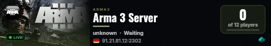Arma 3 Server live status badge