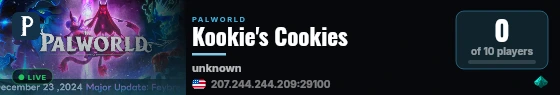 Kookie's Cookies live status badge
