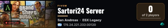 Sartori24 Server live status badge