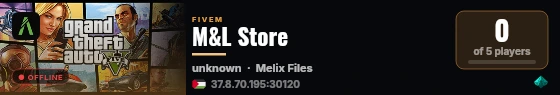 M&L Store live status badge